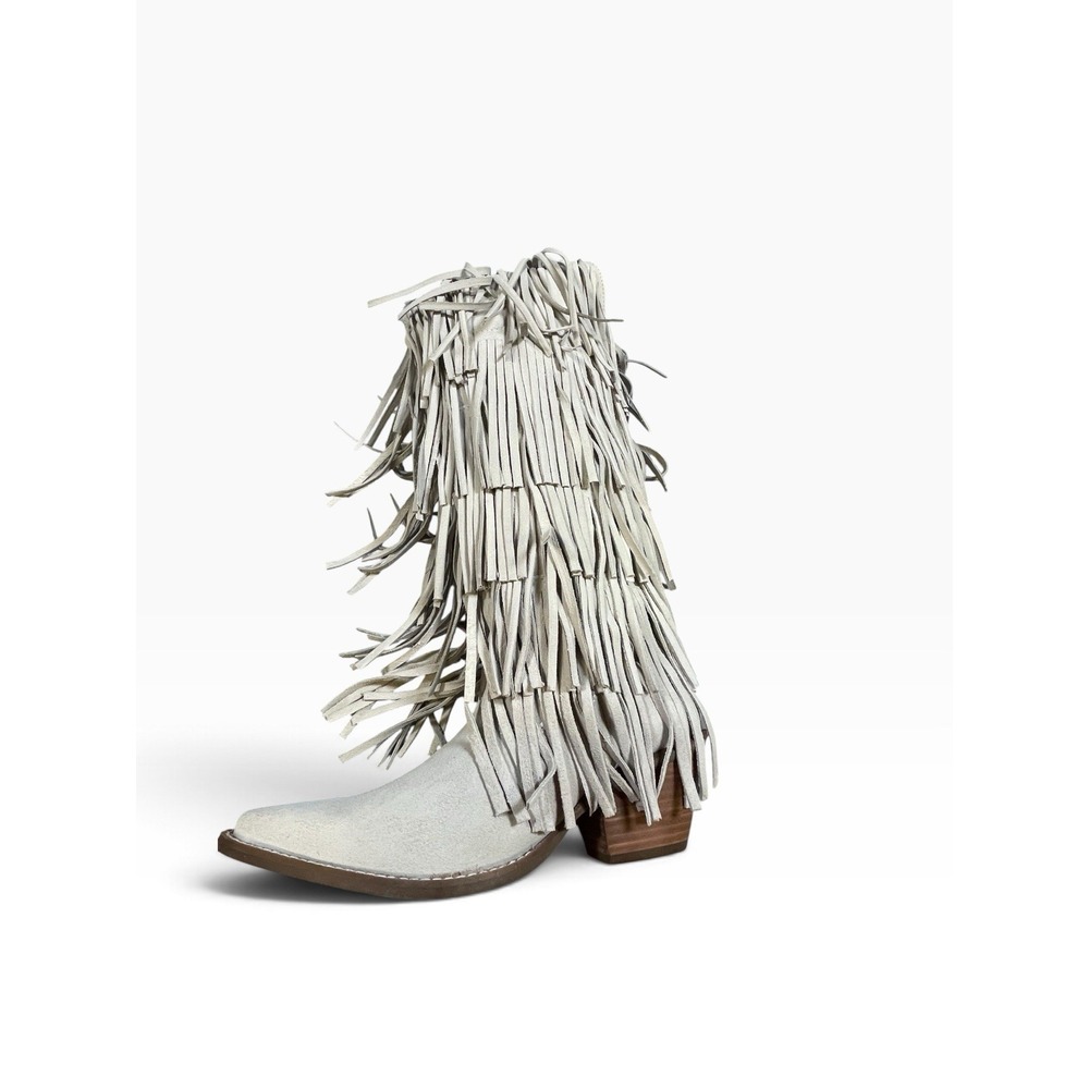 Dingo Girls; Wild Child Suede Fringe Western Boot - Snip Toe - Size 6.5